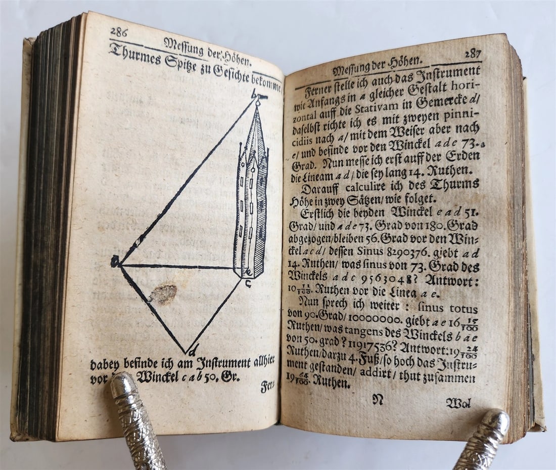 1712 GEOMETRY ILLUSTRATED antique in GERMAN vellum bound - 14