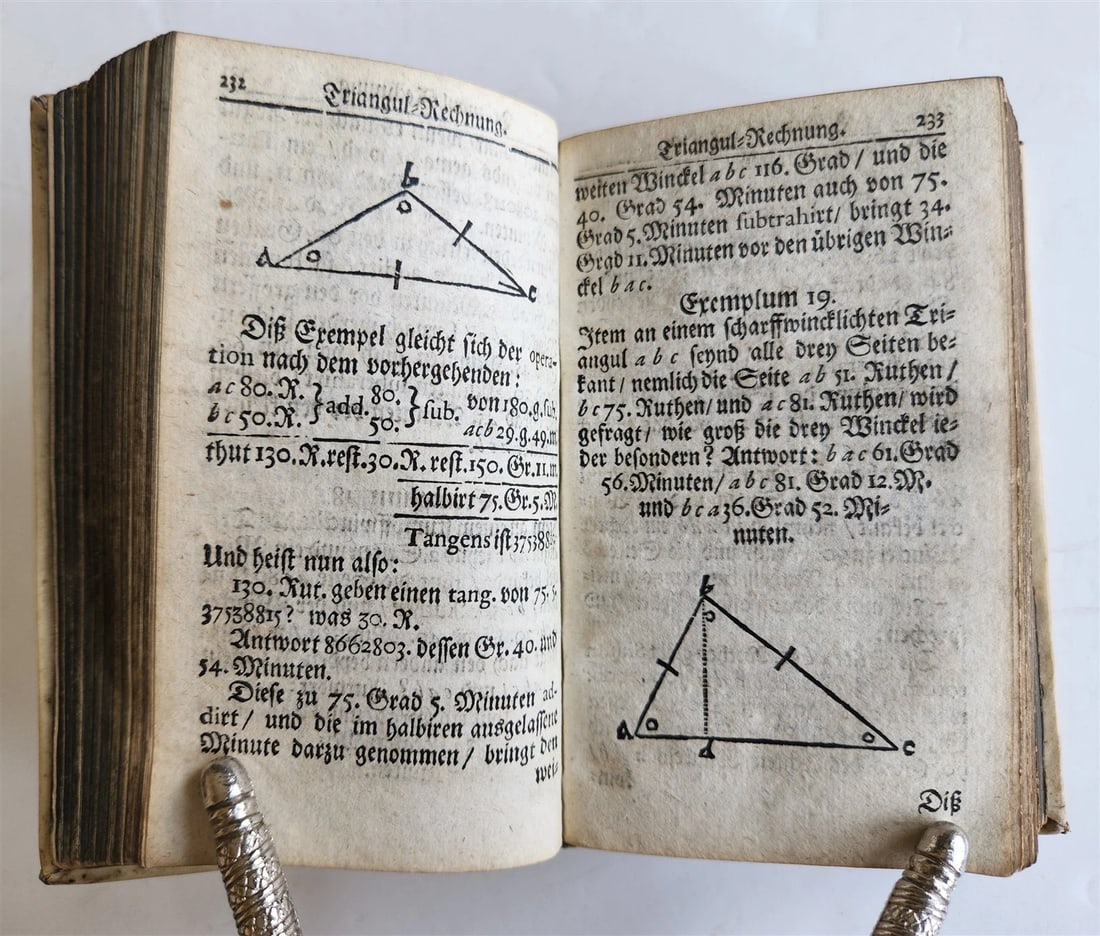 1712 GEOMETRY ILLUSTRATED antique in GERMAN vellum bound - 16