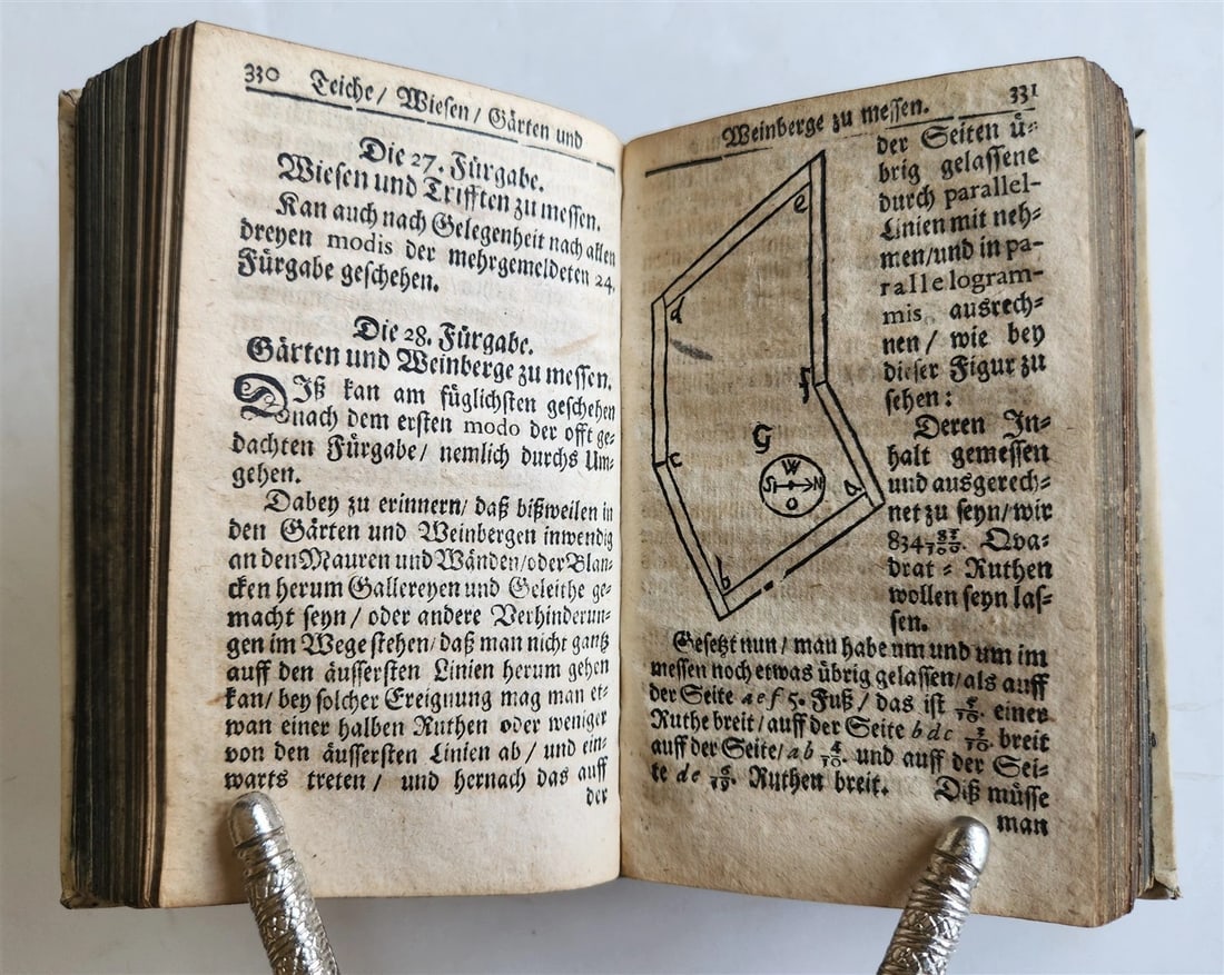 1712 GEOMETRY ILLUSTRATED antique in GERMAN vellum bound - 7