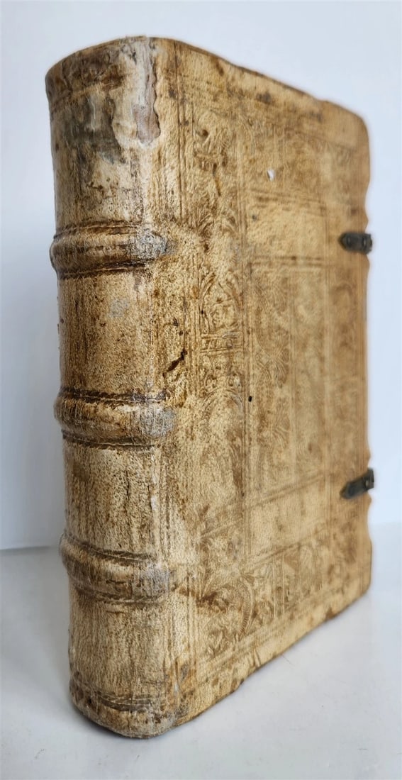 1587 CANON LAW in LATIN by Urban von Trenbach antique PIGSKIN BINDING - 6