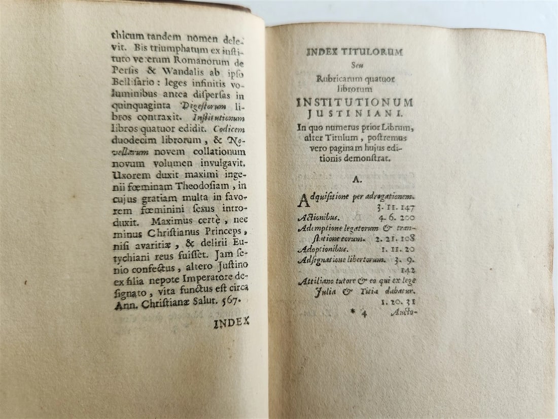 1678 JUSTINIAN LAW BOOK Sacratissimi principis, institutionum antique - 6