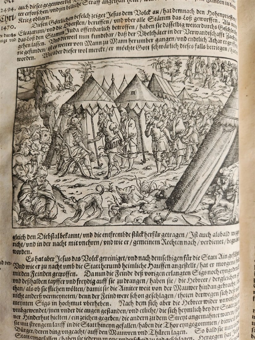 1569 FLAVIUS JOSEPHUS ILLUSTRATED JEWISH HISTORY antique PIGSKIN FOLIO JUDAICA - 11