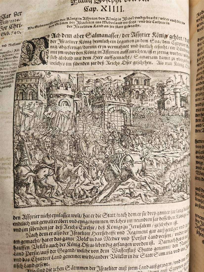 1569 FLAVIUS JOSEPHUS ILLUSTRATED JEWISH HISTORY antique PIGSKIN FOLIO JUDAICA - 14