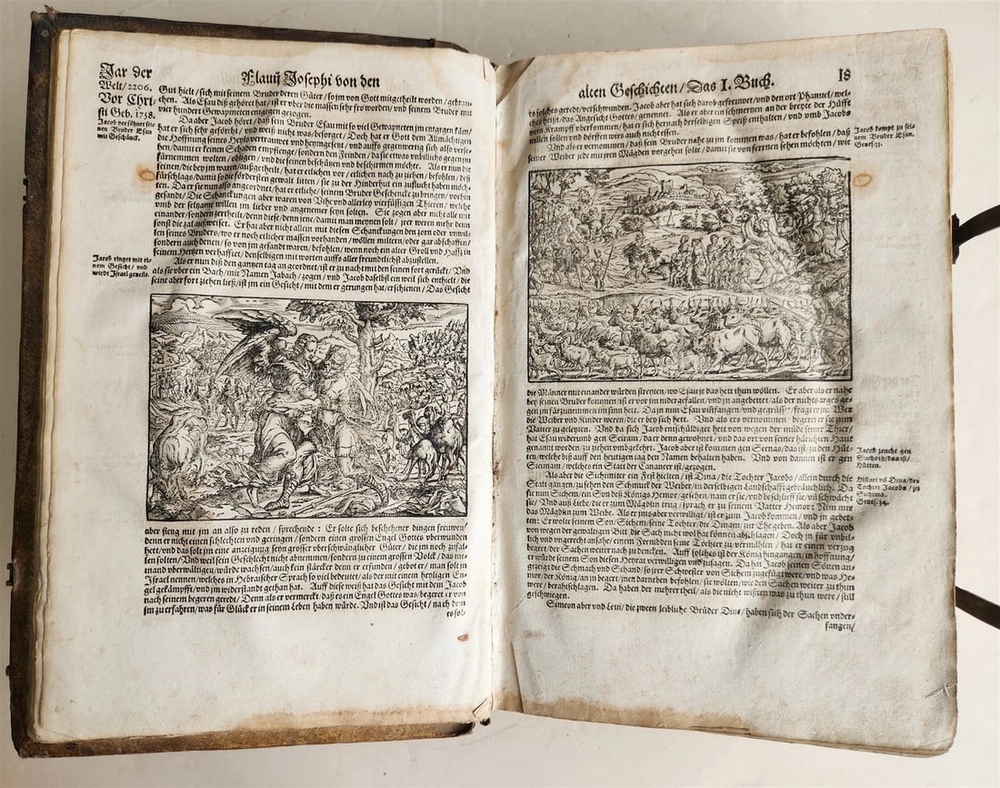 1569 FLAVIUS JOSEPHUS ILLUSTRATED JEWISH HISTORY antique PIGSKIN FOLIO JUDAICA - 3