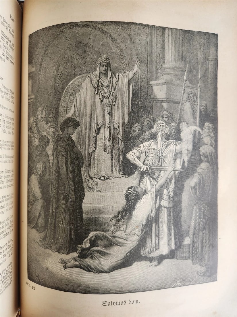 1890 BIBLE in SWEDISH ANTIQUE VICTORIAN MASSIVE FOLIO GUSTAVE DORE ILLUSTRATED - 15