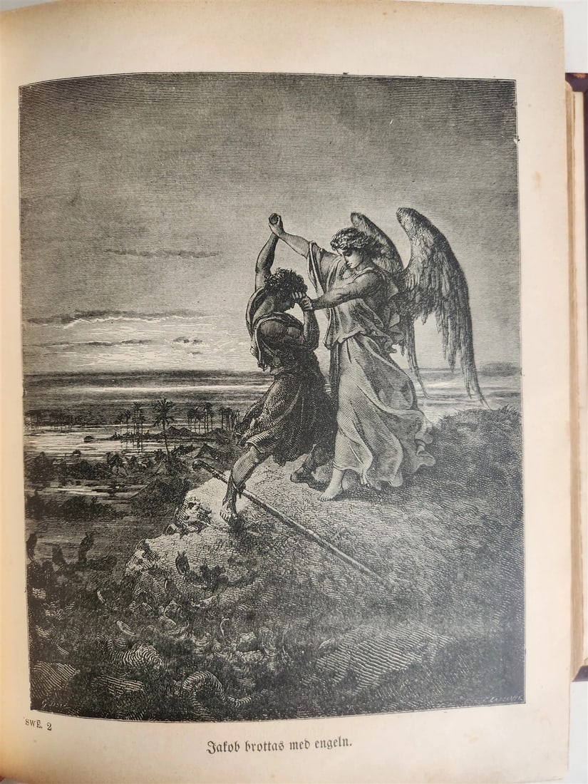 1890 BIBLE in SWEDISH ANTIQUE VICTORIAN MASSIVE FOLIO GUSTAVE DORE ILLUSTRATED - 9