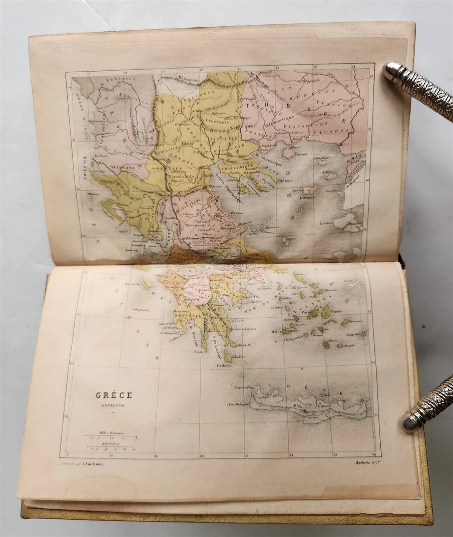 1876 HISTORY of GREECE antique VELLUM BOUND illustrated HISTOIRE CRECQUE - 4