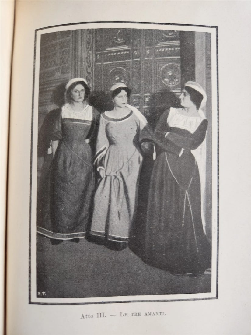 1910 LA MASCHERA di BRUTO antique poetry theatre VELLUM BOUND illustrated - 16