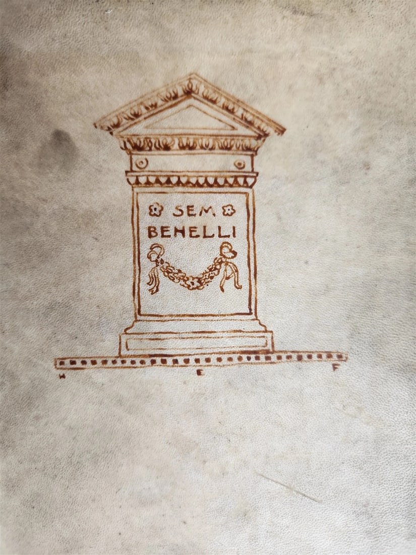 1910 LA MASCHERA di BRUTO antique poetry theatre VELLUM BOUND illustrated - 4