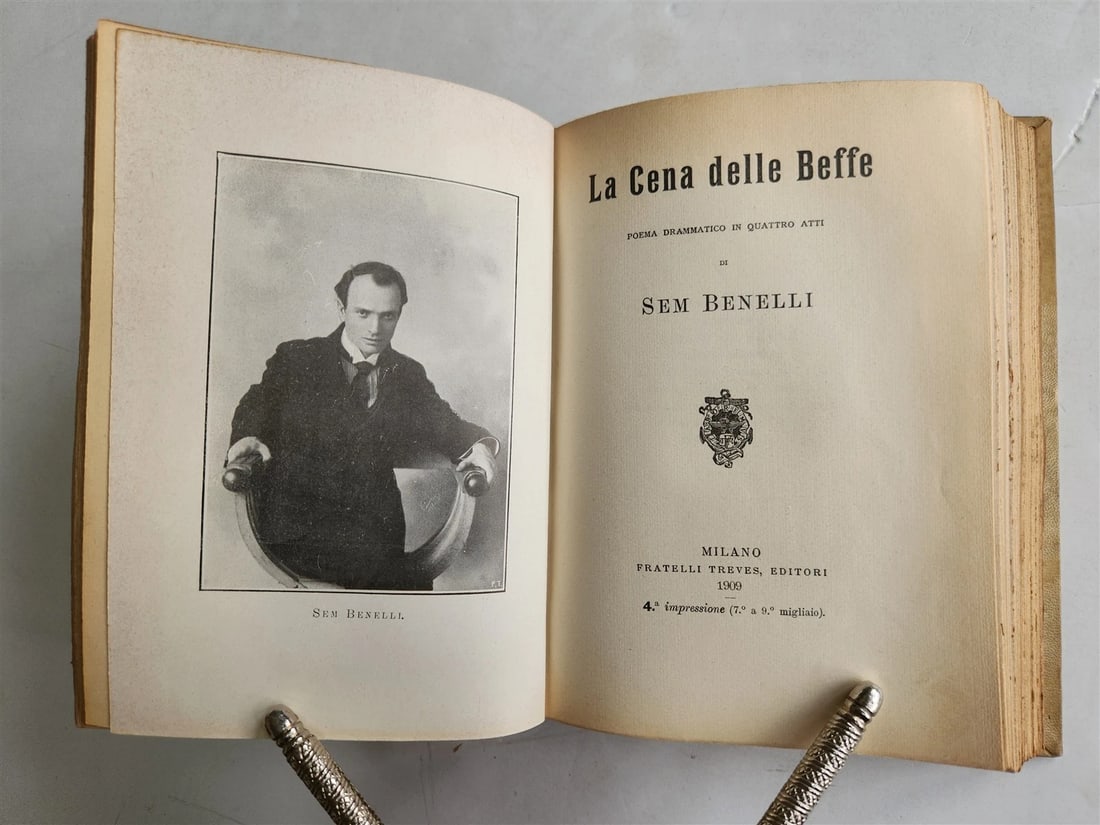 1910 LA MASCHERA di BRUTO antique poetry theatre VELLUM BOUND illustrated - 9