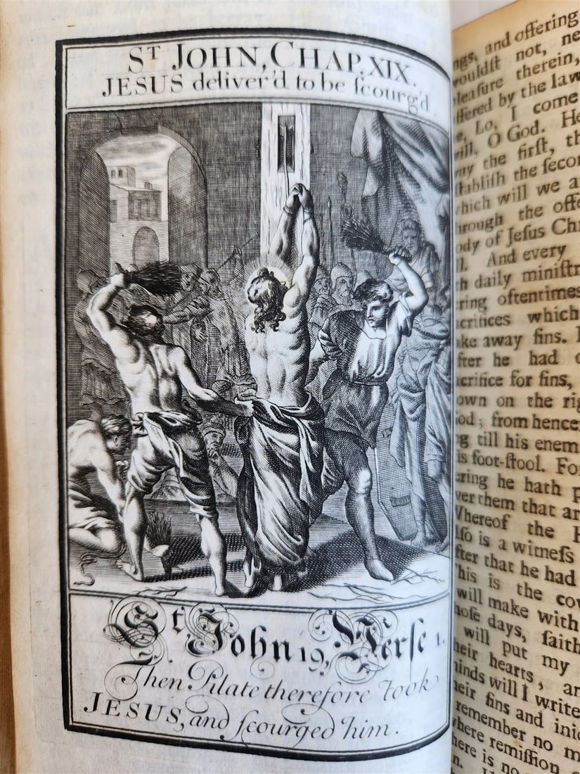 1707 BOOK OF COMMON PRAYER in ENGLISH w/ PSALMS of DAVID ANTIQUE illustrated - 10
