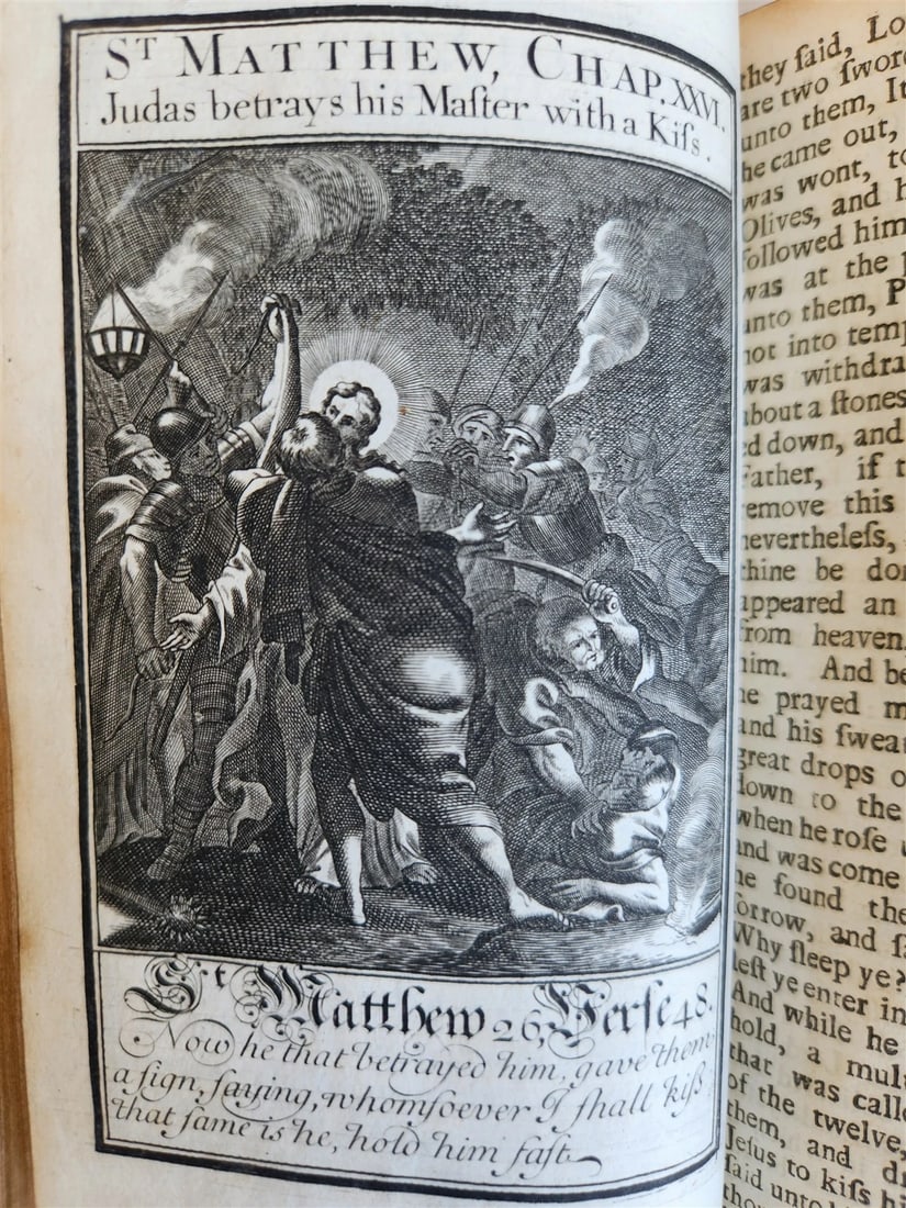 1707 BOOK OF COMMON PRAYER in ENGLISH w/ PSALMS of DAVID ANTIQUE illustrated - 12