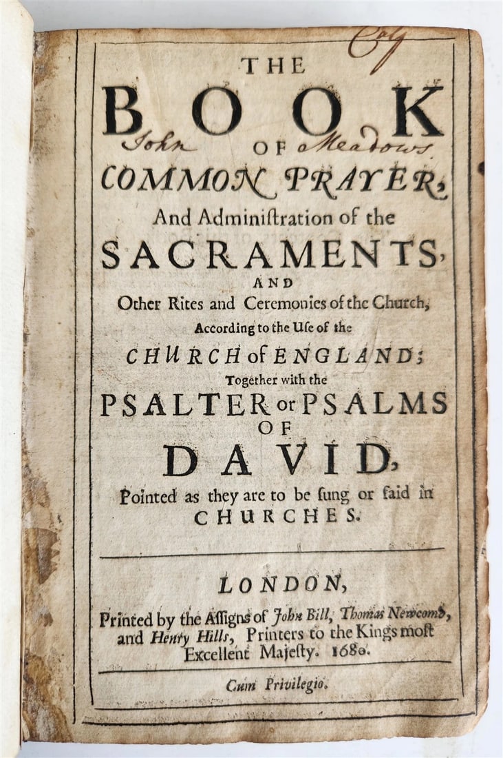 1680 BOOK OF COMMON PRAYER fully illustrated ANTIQUE in ENGLISH - 2