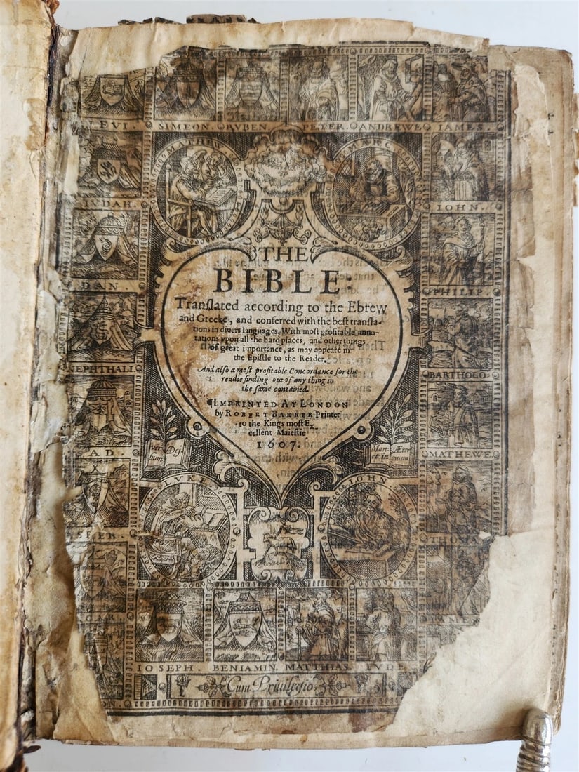 1607 BREECHES BIBLE in ENGLISH antique 17th CENTURY - 2