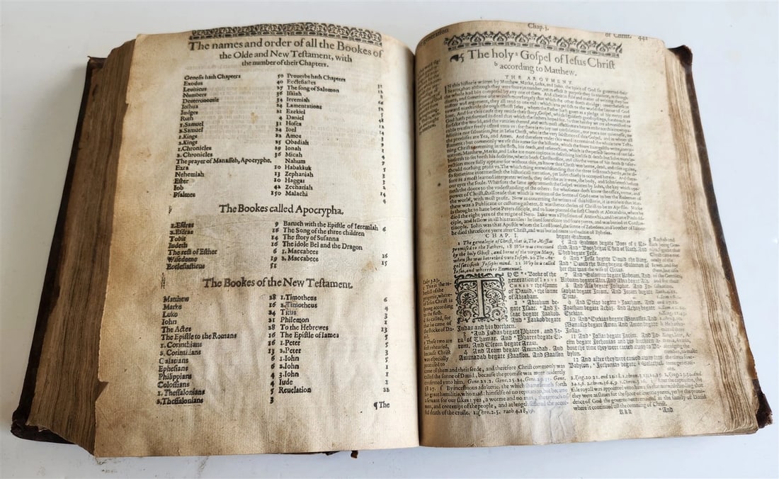1607 BREECHES BIBLE in ENGLISH antique 17th CENTURY - 9