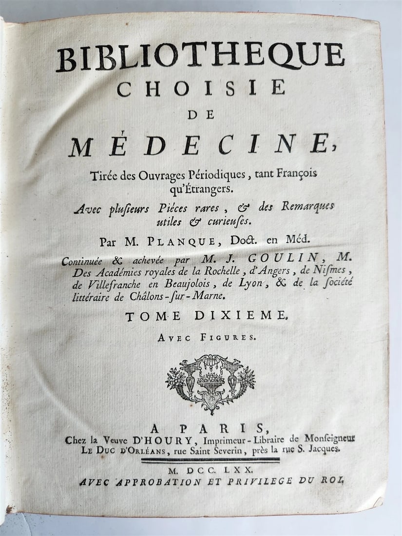 1770 MEDICAL TREATISE ILLUSTRATED ANATOMY by Francois PLANQUE antique V. 10 - 5