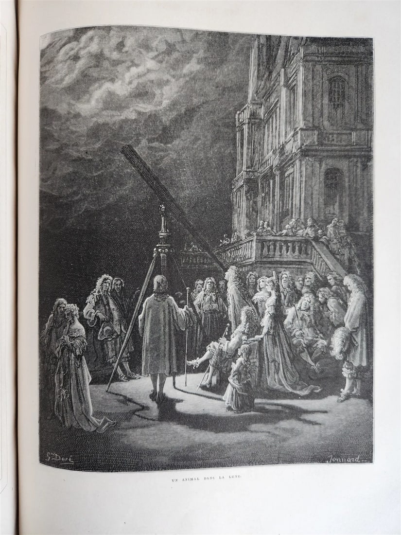 1868 FABLES by J. de LA FONTAINE illustrated by GUSTAVE DORE antique FOLIO - 12