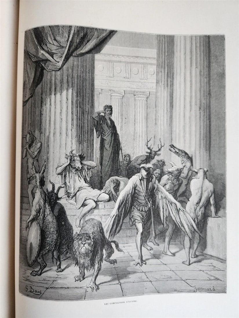 1868 FABLES by J. de LA FONTAINE illustrated by GUSTAVE DORE antique FOLIO - 3