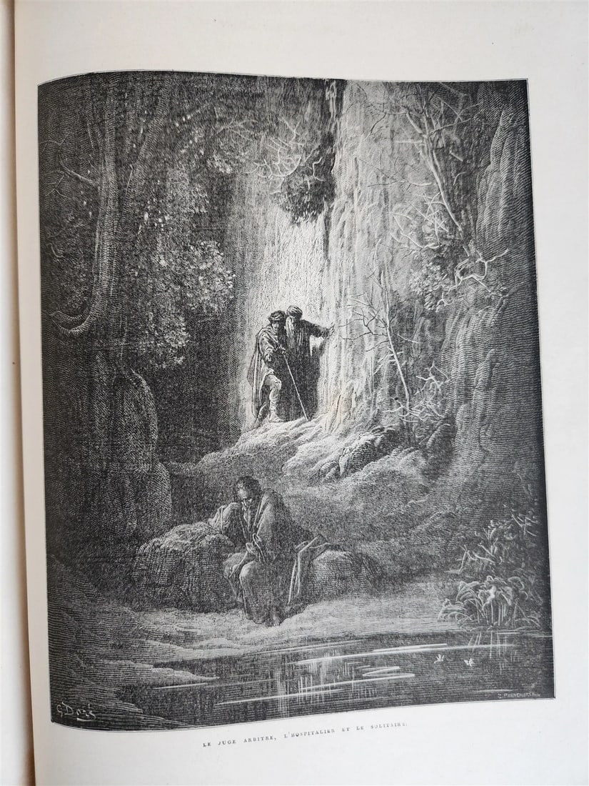 1868 FABLES by J. de LA FONTAINE illustrated by GUSTAVE DORE antique FOLIO - 4