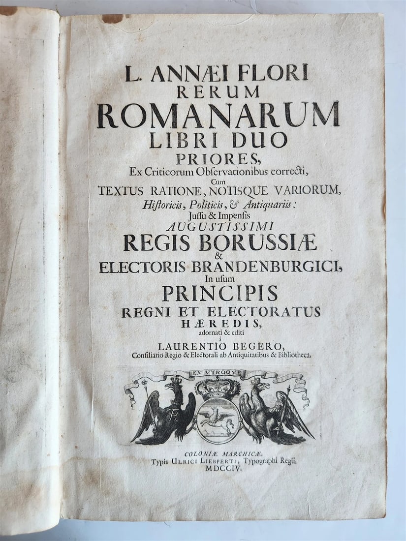 1704 ROMAN HISTORY ILLUSTRATED LARGE FOLIO antique VELLUM BOUND - 3