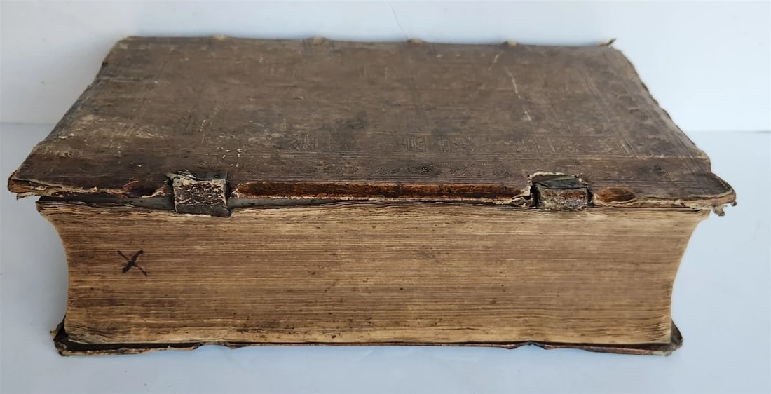 1558 MARTIN LUTHER WORKS PIGSKIN BOUND FOLIO in GERMAN antique - 3
