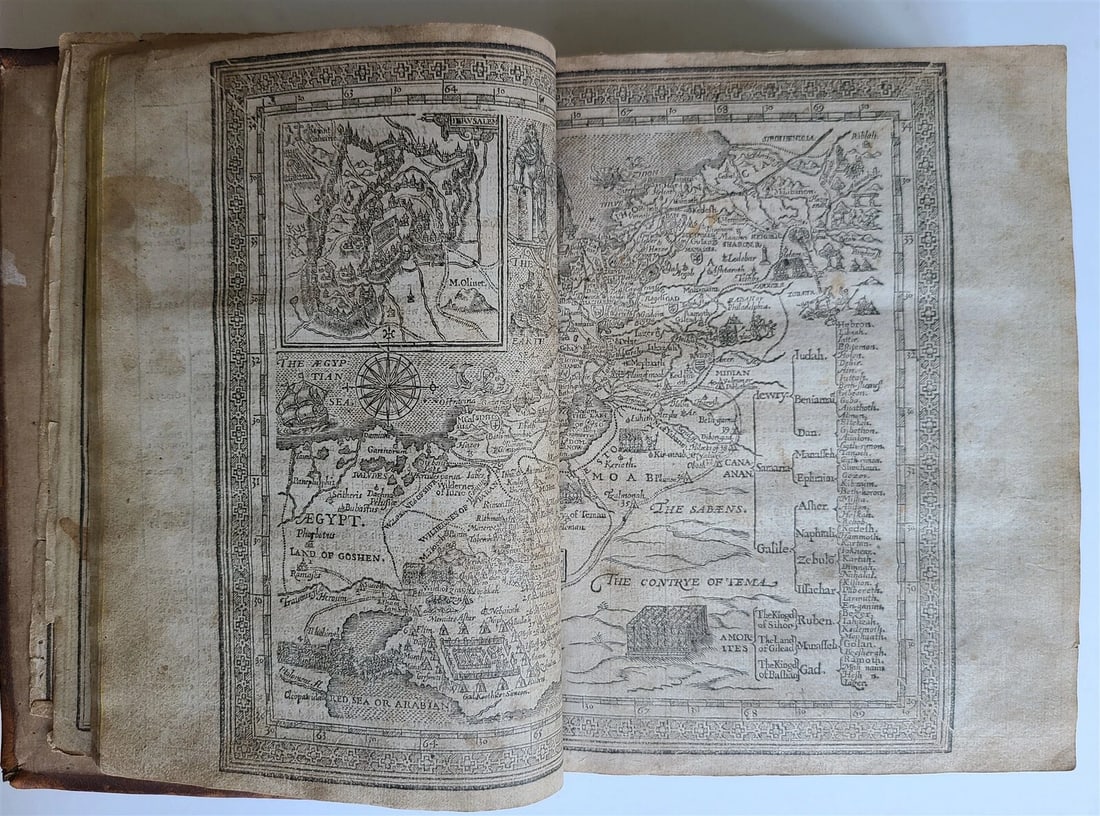 1631 BIBLE in ENGLISH ANTIQUE ILLUSTRATED Robert Barker OLD & NEW TESTAMENT 17c - 10