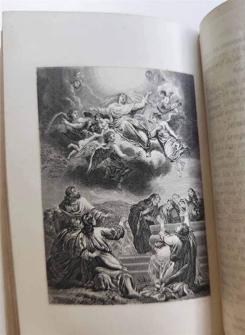 1880s PAROISSIEN ROMAIN antique BEAUTIFUL VELVET BINDING w/ SILVER CROSS CLASP - 12