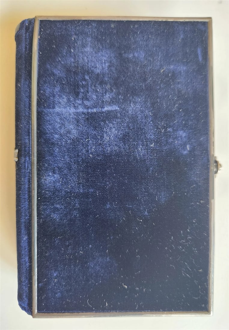 1880s PAROISSIEN ROMAIN antique BEAUTIFUL VELVET BINDING w/ SILVER CROSS CLASP - 5