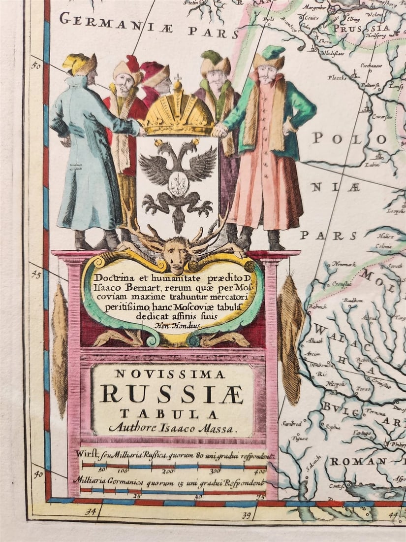 1635 RUSSIA antique MAP by Isaac Massa RARE - 2
