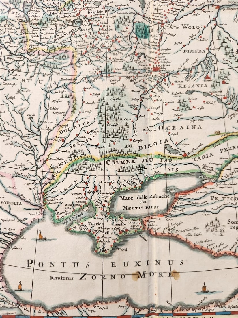 1635 RUSSIA antique MAP by Isaac Massa RARE - 4