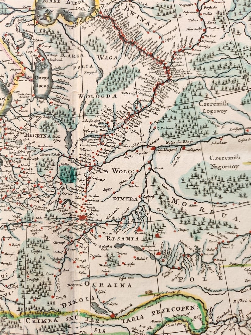 1635 RUSSIA antique MAP by Isaac Massa RARE - 7