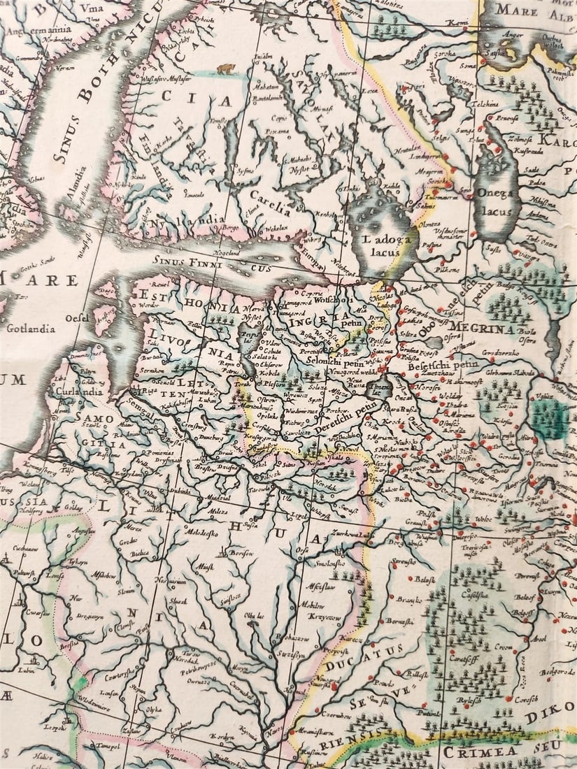 1635 RUSSIA antique MAP by Isaac Massa RARE - 8