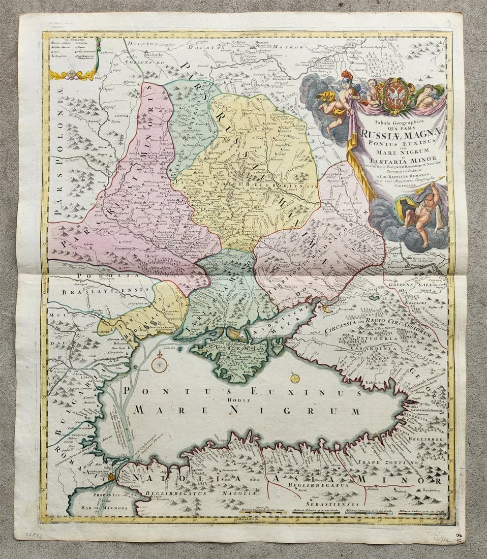 1757 RUSSIA antique MAP RUSSIAE MAGNAE Russia Black Sea Ukraine Turkey Bulgaria (1 of 7)
