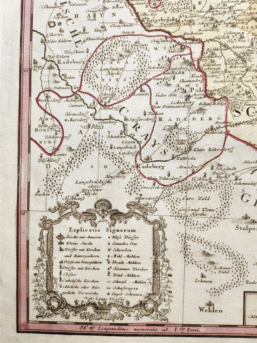 1746 GERMANY Bautzen in eastern Saxony antique MAP by HOMANN HEIRS - 2