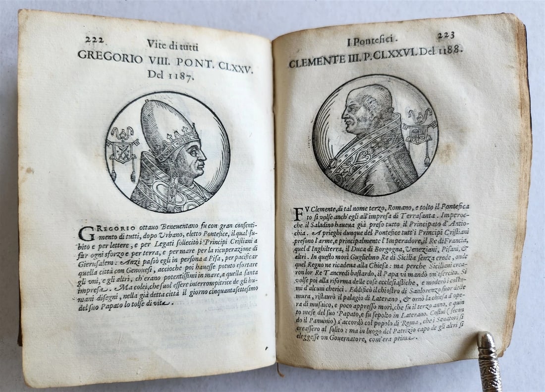 1592 LIVES of POPES ILLUSTRATED w/ 240 WOODCUTS antique 16th CENTURY - 15
