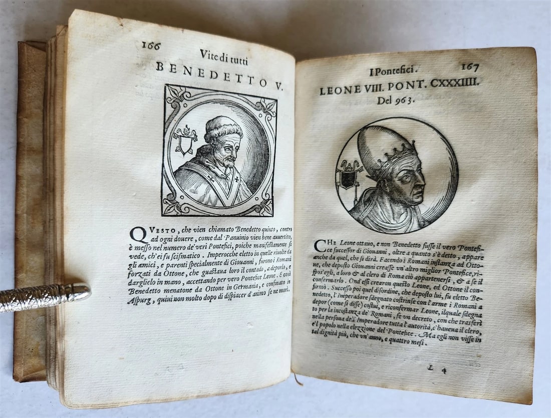 1592 LIVES of POPES ILLUSTRATED w/ 240 WOODCUTS antique 16th CENTURY - 7