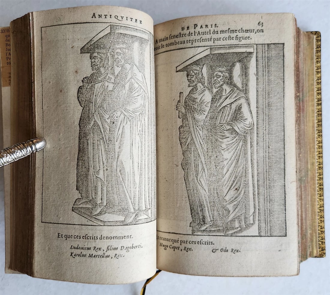 1608 HISTORICAL GUIDE to PARIS ILLUSTRATED w/ 55 WOODCUTS antique - 10