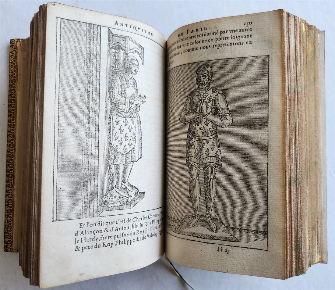 1608 HISTORICAL GUIDE to PARIS ILLUSTRATED w/ 55 WOODCUTS antique - 17