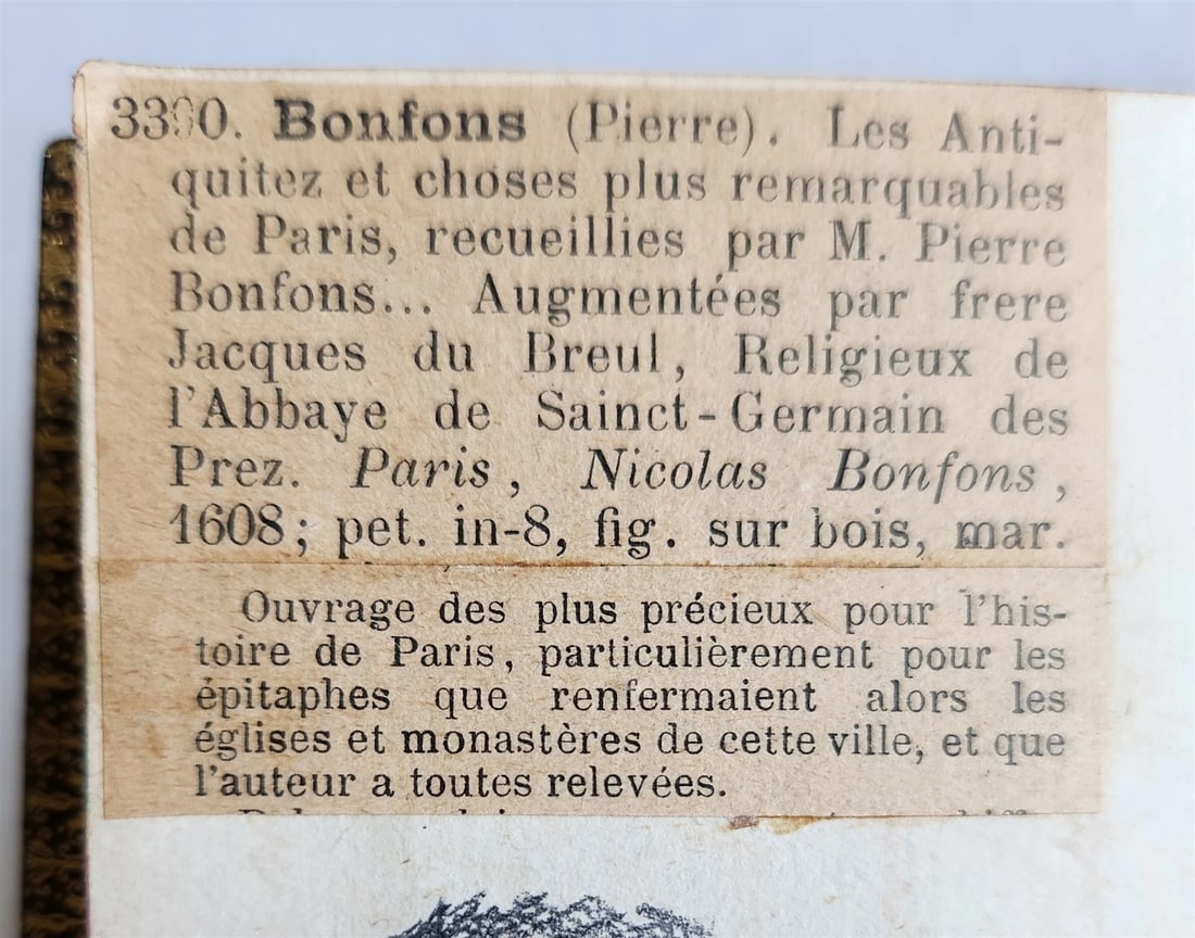 1608 HISTORICAL GUIDE to PARIS ILLUSTRATED w/ 55 WOODCUTS antique - 5