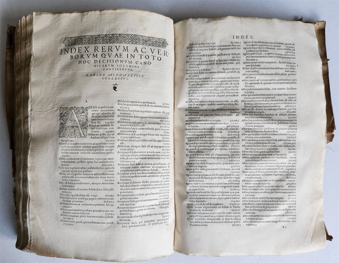 1567 CANON LAW antique 16th CENTURY FOLIO vellum binding Decisiones Canonicae - 11