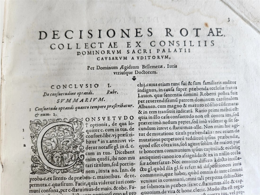 1567 CANON LAW antique 16th CENTURY FOLIO vellum binding Decisiones Canonicae - 7