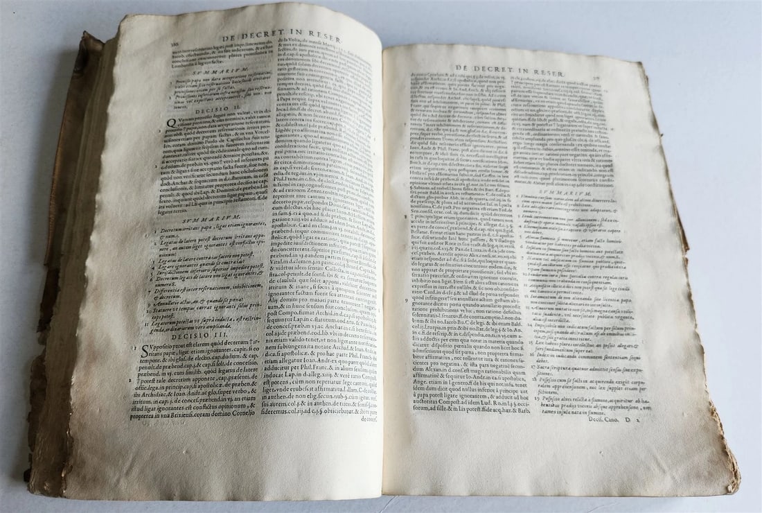1567 CANON LAW antique 16th CENTURY FOLIO vellum binding Decisiones Canonicae - 8