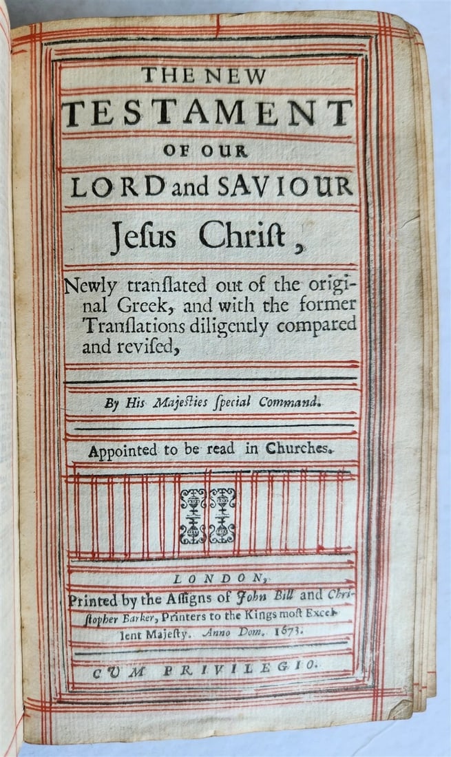 1672 BIBLE in ENGLISH antique 17th CENTURY vellum binding - 3