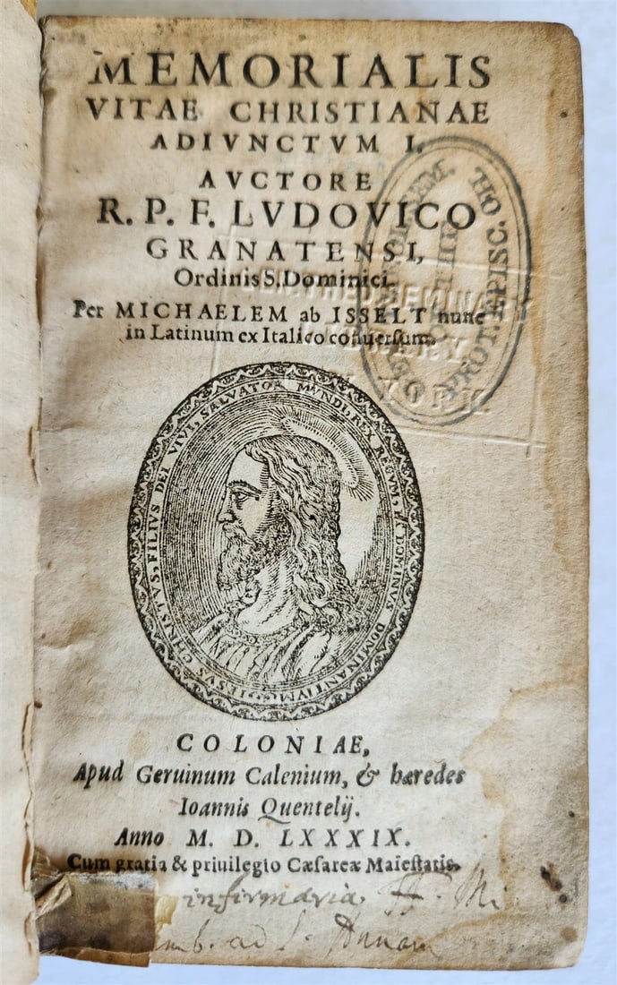 1589 MEMORIALIS CHRISTIANAE VITAE ADIVNCTUM R.P.F. LUDOVICO GRANATENSI antique (1 of 5)