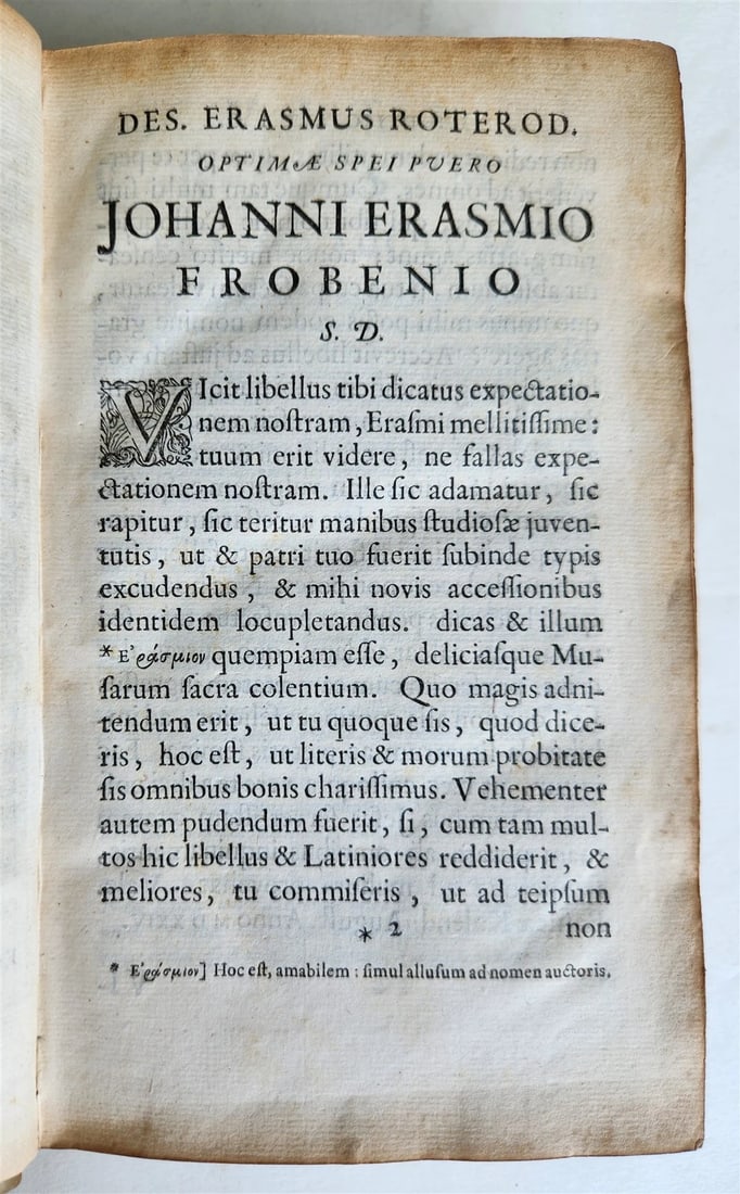 1693 COLLOQUIA by ERASMUS antique VELLUM BOUND 17th CENTURY - 7