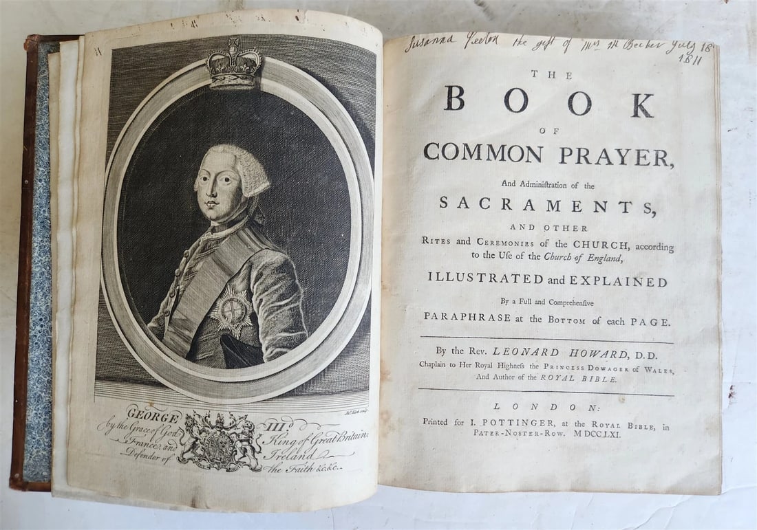 1761 BOOK of COMMON PRAYER w/ PSALMS of DAVID ILLUSTRATED antique in ENGLISH (1 of 20)
