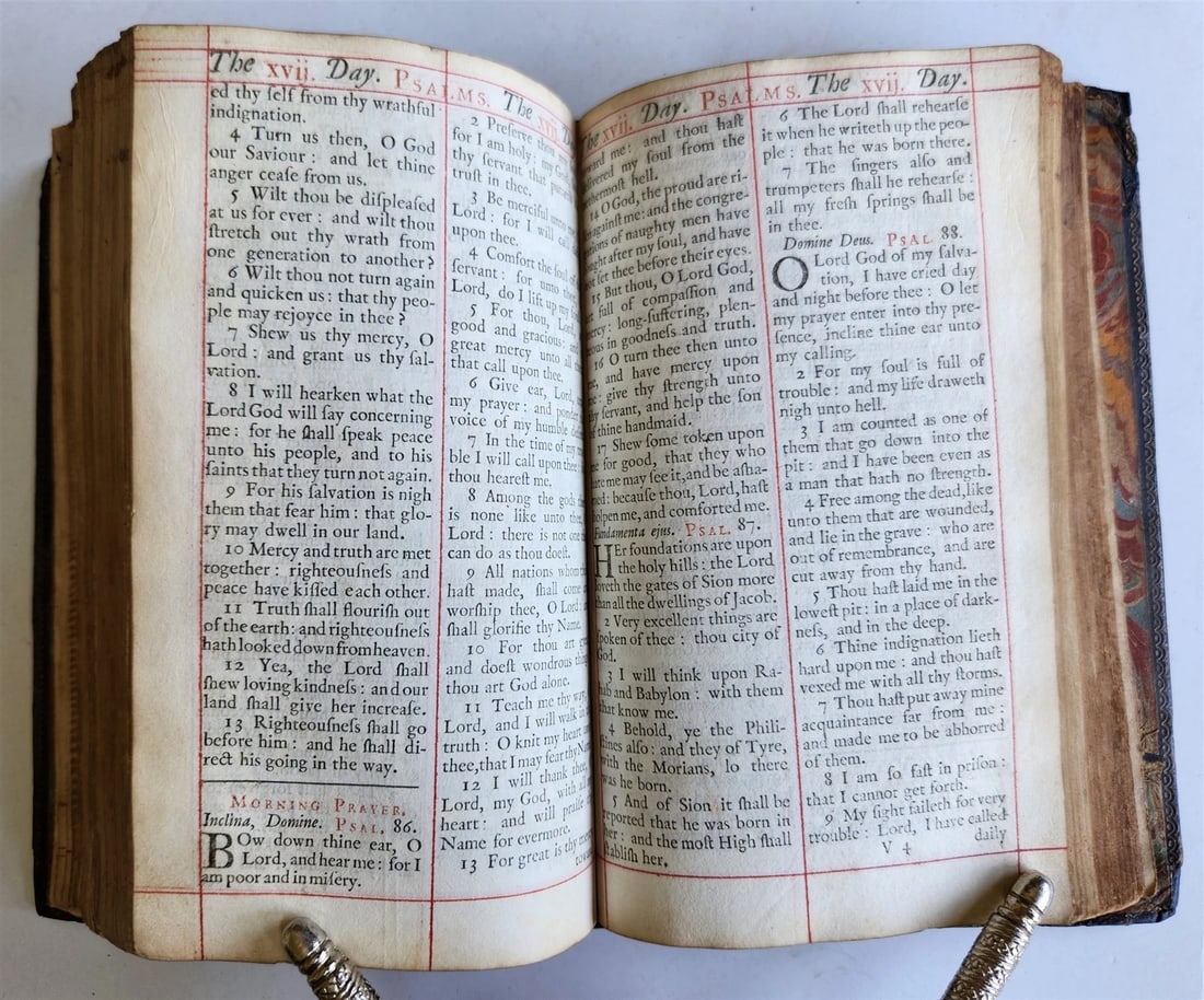 1716 BOOK of COMMON PRAYER w/ PSALTER or PSALMS of DAVID antique in ENGLISH - 11