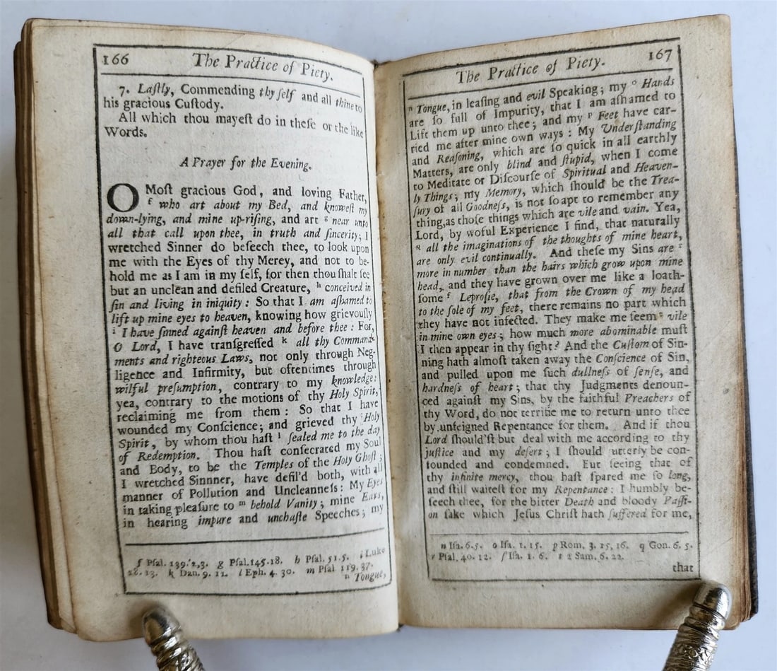 1705 PRACTICE of PIETY by Bayly Lewis antique in ENGLISH original binding - 8