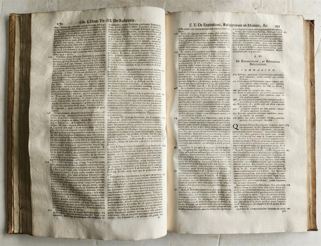 1742 CANON LAW by Anacleto Reiffenstuel 4 FOLIO VELLUM BOUND VOLUMES antique - 5