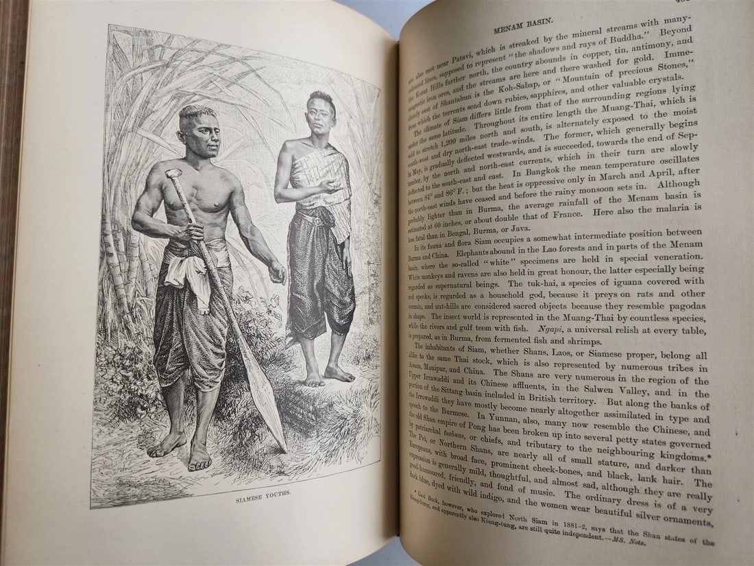 1884-85 EARTH & ITS INHABITANTS ASIA 4 ILLUSTRATED VOLUMES antique - 16